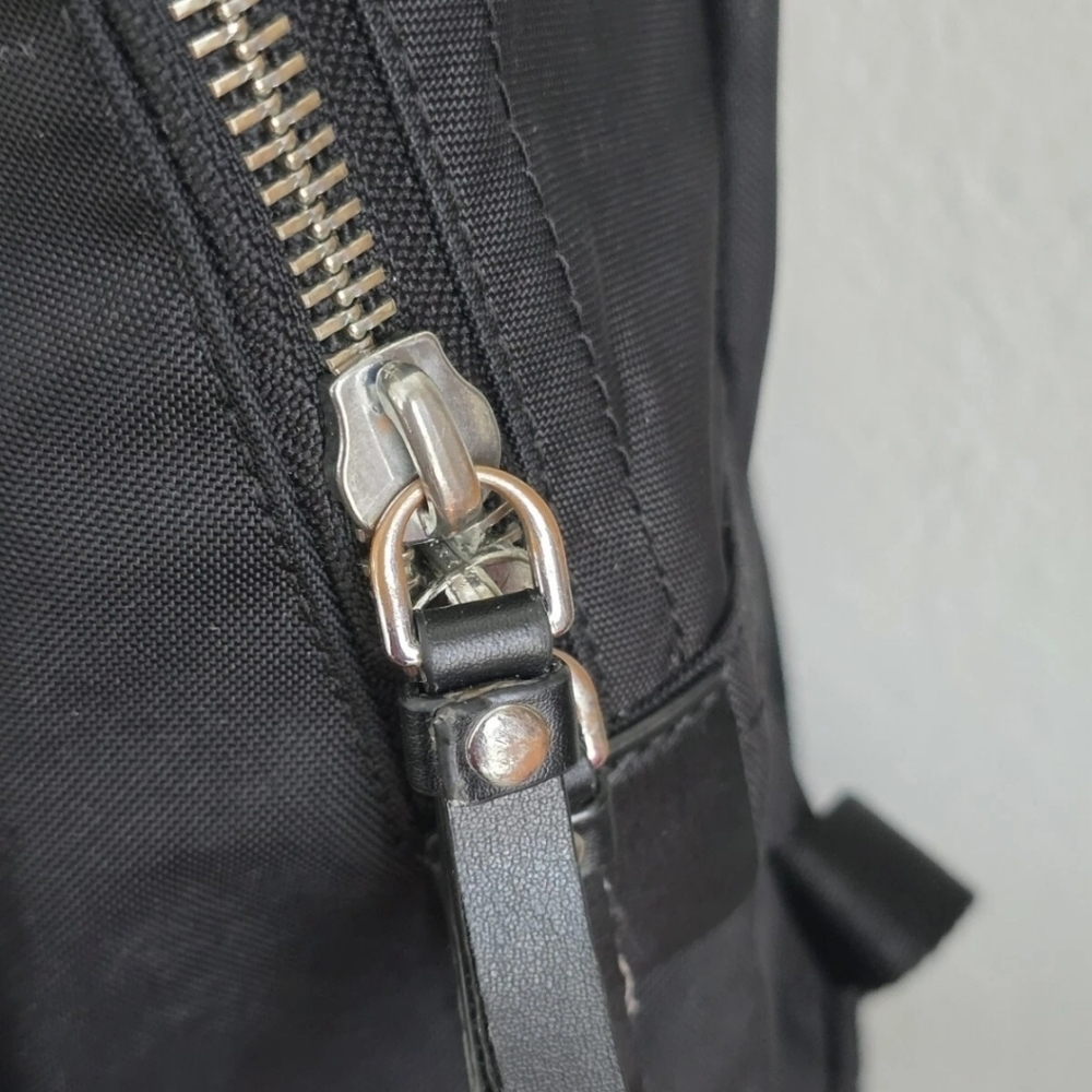 Marc Jacobs Black Canvas Logo Backpack with Silver Hardware - Picture 10 of 14